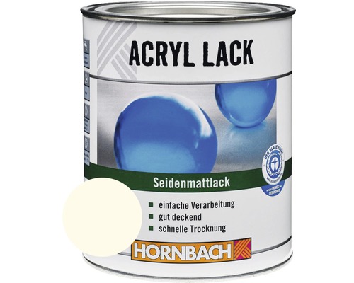 Laque couleur HORNBACH laque acrylique mate satinée blanc pur 125 ml