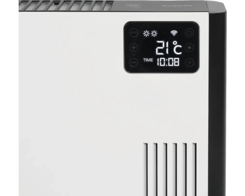 Detailansicht eines elektrischen Heizkörpers mit digitaler Anzeige