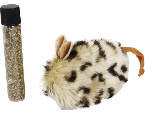 Jouet pour chat Karlie Souris en peluche avec cataire 10 cm Cataire avec souris jouet