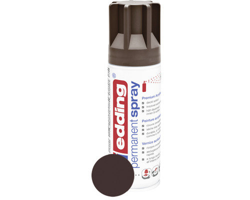 Spray permanent edding® marron chocolat mat 200 ml Aérosol de peinture permanente Edding