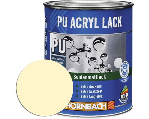 Laque couleur PU HORNBACH laque acrylique mate satinée RAL 1015 ivoire clair 750 ml