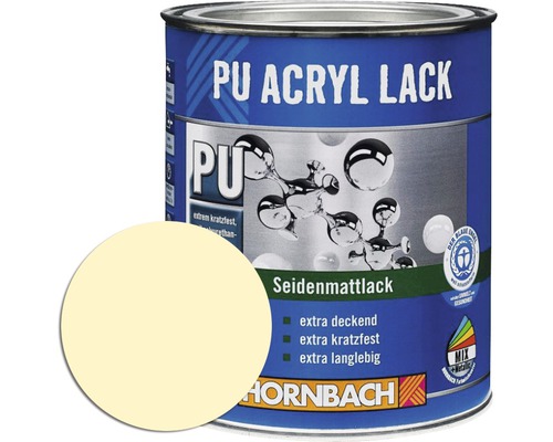 HORNBACH Buntlack PU Acryllack seidenmatt RAL 1015 hellelfenbein 125 ml