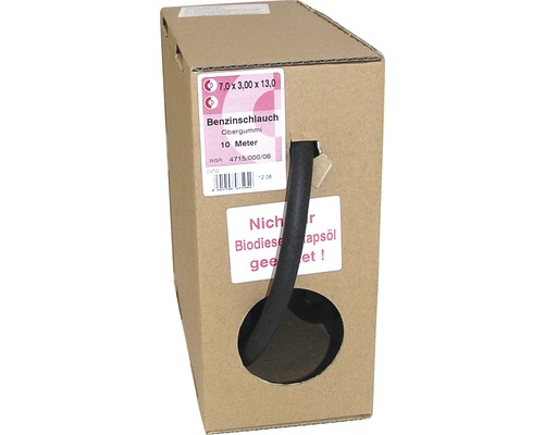 Tuyau d'essence Ø 7 mm, 10 m avec revêtement caoutchouc Tuyau d''essence en caoutchouc, 10 mètres en emballage carton