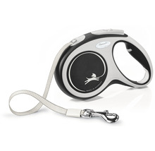 Laisse pour chiens flexi Comfort sangle Taille M jusqu'à 25 kg 5 m noir