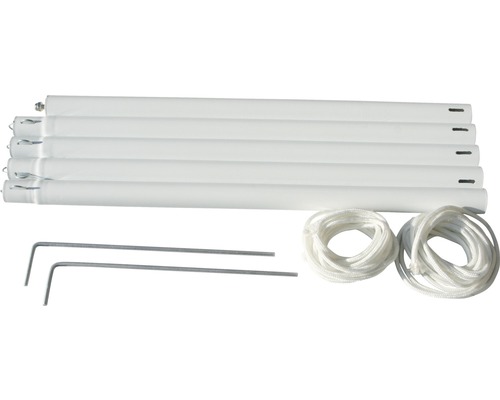 Kit de poteaux de tente avec haubans et piquets