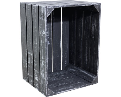 Caisse en bois d''aspect sombre pour le rangement et la décoration