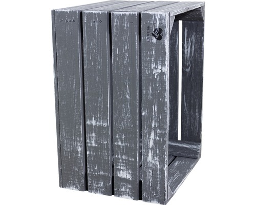 Caisse de rangement en bois grise