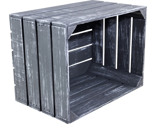 Caisse de rangement en bois grise