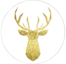 Glasbild rund Golden Deer Ø 20 cm GLR052