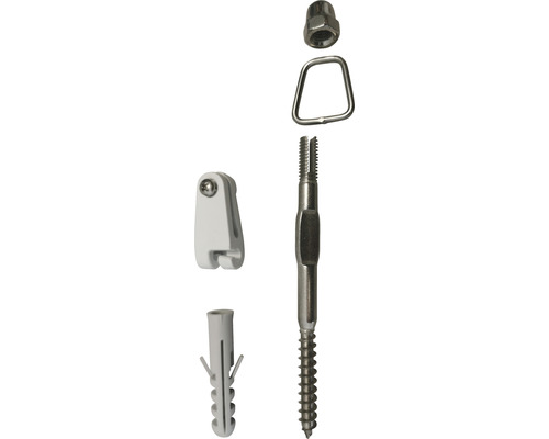 Fixation ponctuelle en acier inoxydable pour voile d'ombrage Matériel de fixation comprenant une vis, une cheville, un écrou, un crochet pour cadre et un crochet