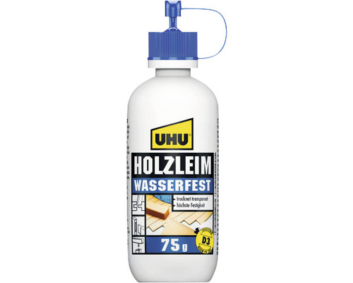 Colle à bois résistante à l'eau UHU D3 75 g Colle à bois Uhu, résistante à l''eau, 75 grammes