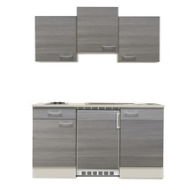 Cuisine de célibataire équipée Flex Well Pinea 150,5 cm façade pin nougat structuré , corps champagne-thumb-2 Cuisine de célibataire équipée Flex Well Pinea 150,5 cm façade pin nougat structuré , corps champagne-thumb-2
