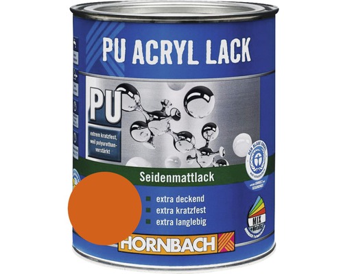 Laque couleur PU HORNBACH laque acrylique mate satinée orange inésite 375 ml