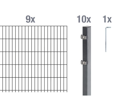 Kit de panneaux rigides double fil ALBERTS 6/5/6 1800 x 120 cm anthracite