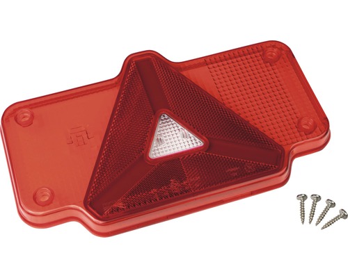 Réflecteur Humbaur carré pour phare arrière côté gauche 242 mm x 147 mm x 14 mm Réflecteur triangulaire pour remorque avec vis