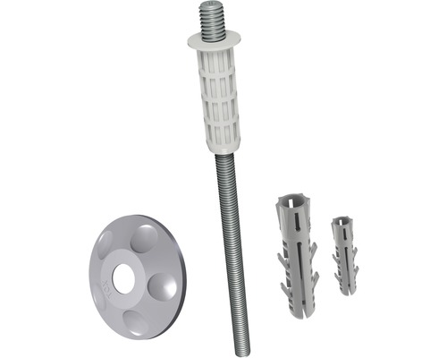 Abstandsmontagesystem Tox Thermo Proof Mini M8x200 mm 2 Stück Dämmstoffdübel mit Schraube und Dämmstoffscheibe