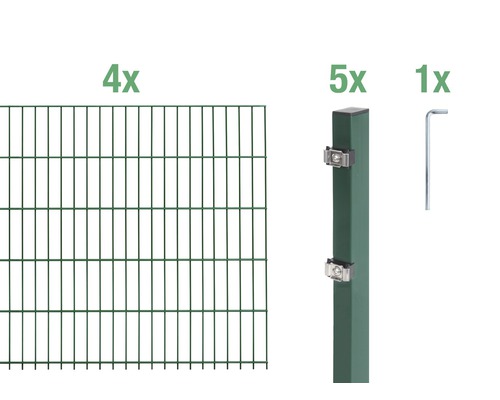 Kit de panneaux rigides double fil ALBERTS 6/5/6 800 x 120 cm vert