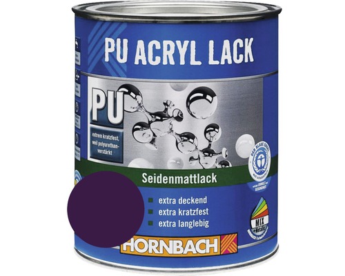 Laque couleur PU HORNBACH laque acrylique mate satinée violet vitelotte 375 ml