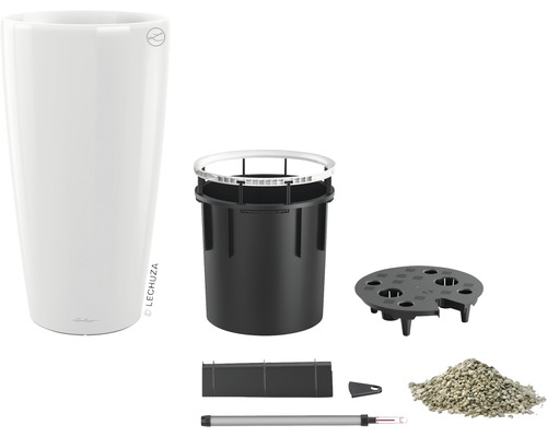 Pot de fleurs avec système d''arrosage et accessoires