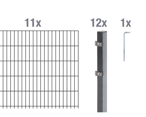 Kit de panneaux rigides double fil ALBERTS type 6/5/6 2200x100 cm anthracite Kit de panneaux rigides double fil ALBERTS type 6/5/6 2200x100 cm anthracite