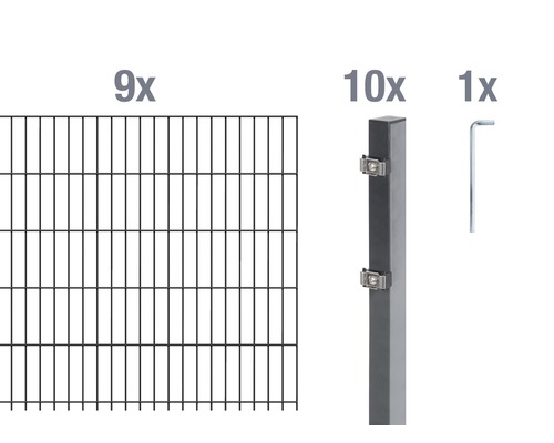 Kit de panneaux rigides double fil ALBERTS type 6/5/6 1800x100 cm anthracite Kit de panneaux rigides double fil ALBERTS type 6/5/6 1800x100 cm anthracite