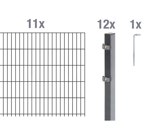 Kit de panneaux rigides double fil ALBERTS 6/5/6 2200 x 120 cm anthracite