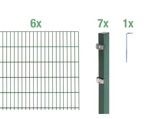 Kit de panneaux rigides double fil ALBERTS 6/5/6 1200 x 120 cm vert