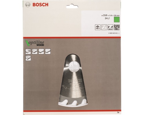 Lame de scie Bosch Optiline Wood, diamètre 210 millimètres
