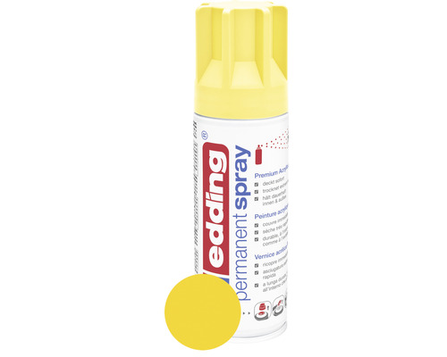 Peinture en bombe aérosol edding® Permanent Spray jaune signalisation mat 200 ml-0