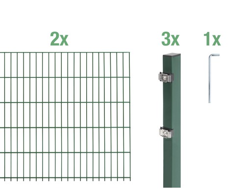 Kit de panneaux rigides double fil ALBERTS 6/5/6 400 x 80 cm vert