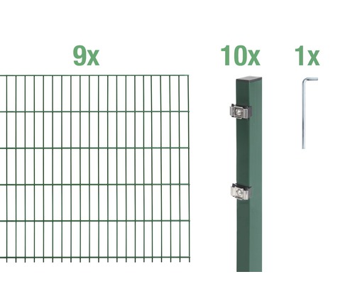 Kit de panneaux rigides double fil ALBERTS 6/5/6 1800 x 120 cm vert