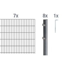 Kit complet de construction de clôture avec sept éléments de clôture, huit poteaux et une clé Allen