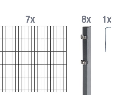 Kit de panneaux rigides double fil ALBERTS type 6/5/6 1400x100 cm anthracite Kit de panneaux rigides double fil ALBERTS type 6/5/6 1400x100 cm anthracite