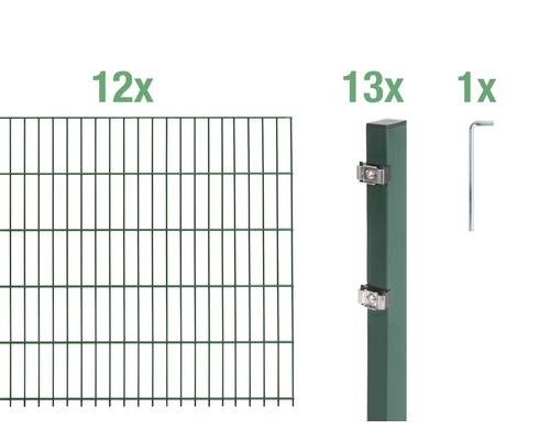 Kit de panneaux rigides double fil ALBERTS 6/5/6 2400 x 80 cm vert