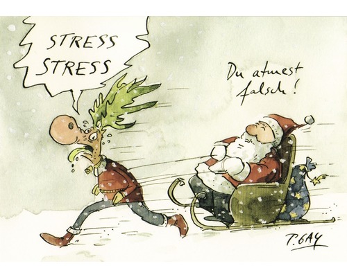 Carte de Noël Stress Stress 14,8x10,5 cm