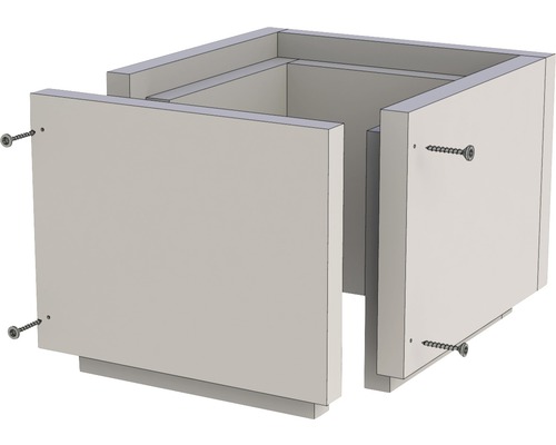 Boîte carrée brute avec vis