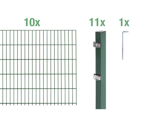 Kit de panneaux rigides double fil ALBERTS 6/5/6 2000 x 80 cm vert