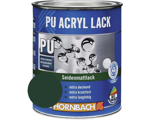 Laque couleur PU HORNBACH laque acrylique mate satinée RAL 6005 vert mousse 375 ml-0