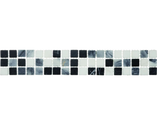 Bordure en pierre naturelle MC4 anthracite 30,5x4,8 cm Carreaux de mosaïque en verre, carrés, noirs et blancs