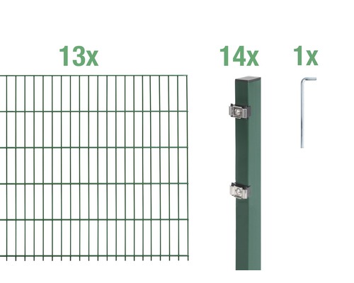 Kit de panneaux rigides double fil ALBERTS 6/5/6 2600 x 80 cm vert