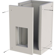 Meuble assemblé avec porte et vis
