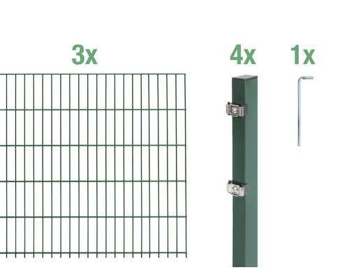 Kit de panneaux rigides double fil ALBERTS 6/5/6 600 x 120 cm vert