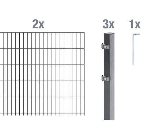 Kit de panneaux rigides double fil ALBERTS 6/5/6 400 x 120 cm anthracite