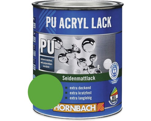 Laque couleur PU HORNBACH laque acrylique mate satinée vert caipirinha 750 ml