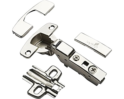 Charnière avec plaque de montage et capuchon