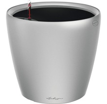 Pot de fleurs Lechuza Classico LS Ø 28 x H 26 cm argent avec système d'arrosage de la terre avec insert pour plantes substrat indicateur de niveau d'eau