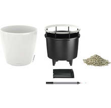 Pot de fleurs Lechuza Classico LS Ø 35 x H 33 cm blanc avec système d'arrosage de la terre avec insert pour plantes substrat indicateur de niveau d'eau