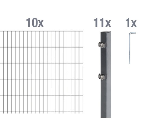 Kit de panneaux rigides double fil ALBERTS type 6/5/6 2000x80 cm anthracite Kit de panneaux rigides double fil ALBERTS type 6/5/6 2000x80 cm anthracite