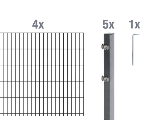 Kit de panneaux rigides double fil ALBERTS type 6/5/6 800x100 cm anthracite Kit de panneaux rigides double fil ALBERTS type 6/5/6 800x100 cm anthracite