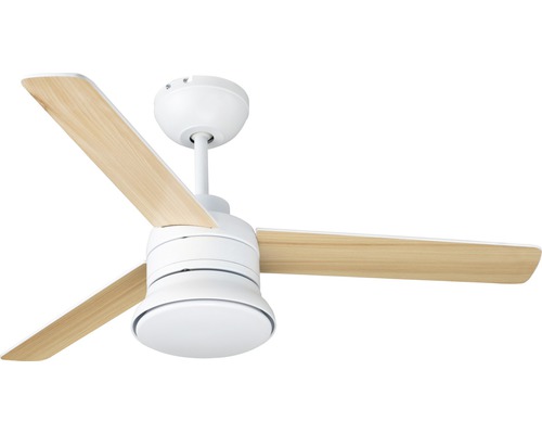 Ventilateur de plafond Madeira Auster 50 W + éclairage 20 W 52,4 dB(A) Ø 107 cm pin/blanc fonction minuterie avec télécommande